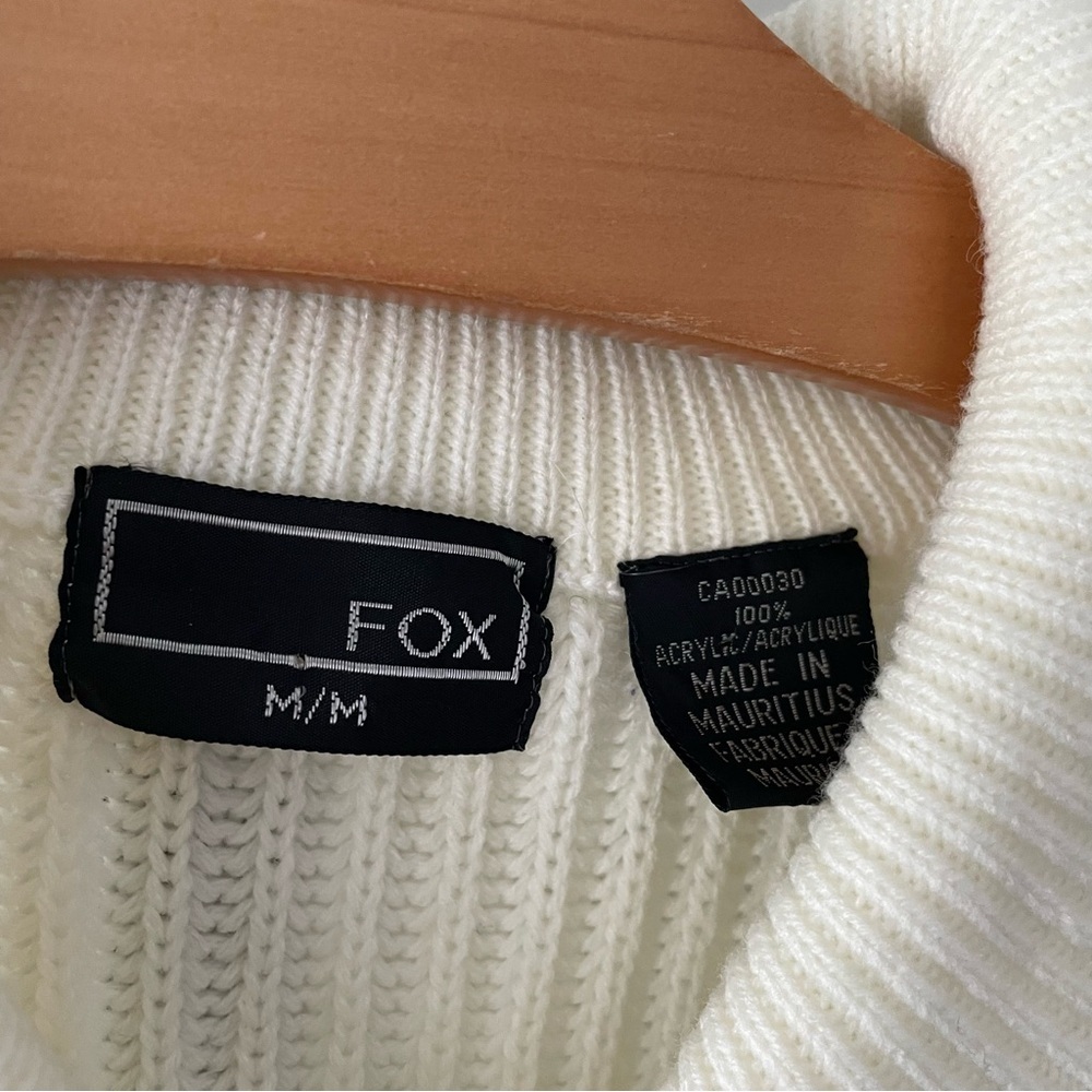 Vintage Fox Varsity Collegiate Knit Sweater Prep Preppy Ivy League 80s 90s Mens - Picture 7 of 7